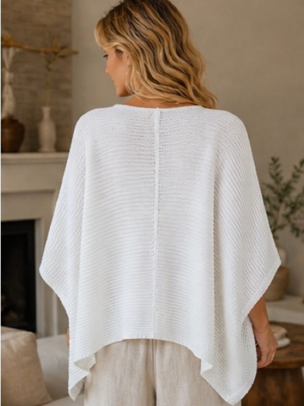 Pure Knits Hand Knit Batwing Cardigan Medium Coastal Open Front Shawl Sweater - Picture 2 of 13